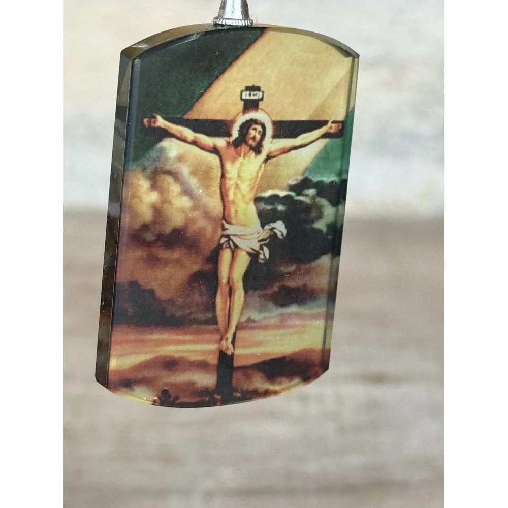 Vintage Keyring THE CRUCIFIXION OF JESUS CHRIST Keychain Ancien Porte-Clés JÉSUS